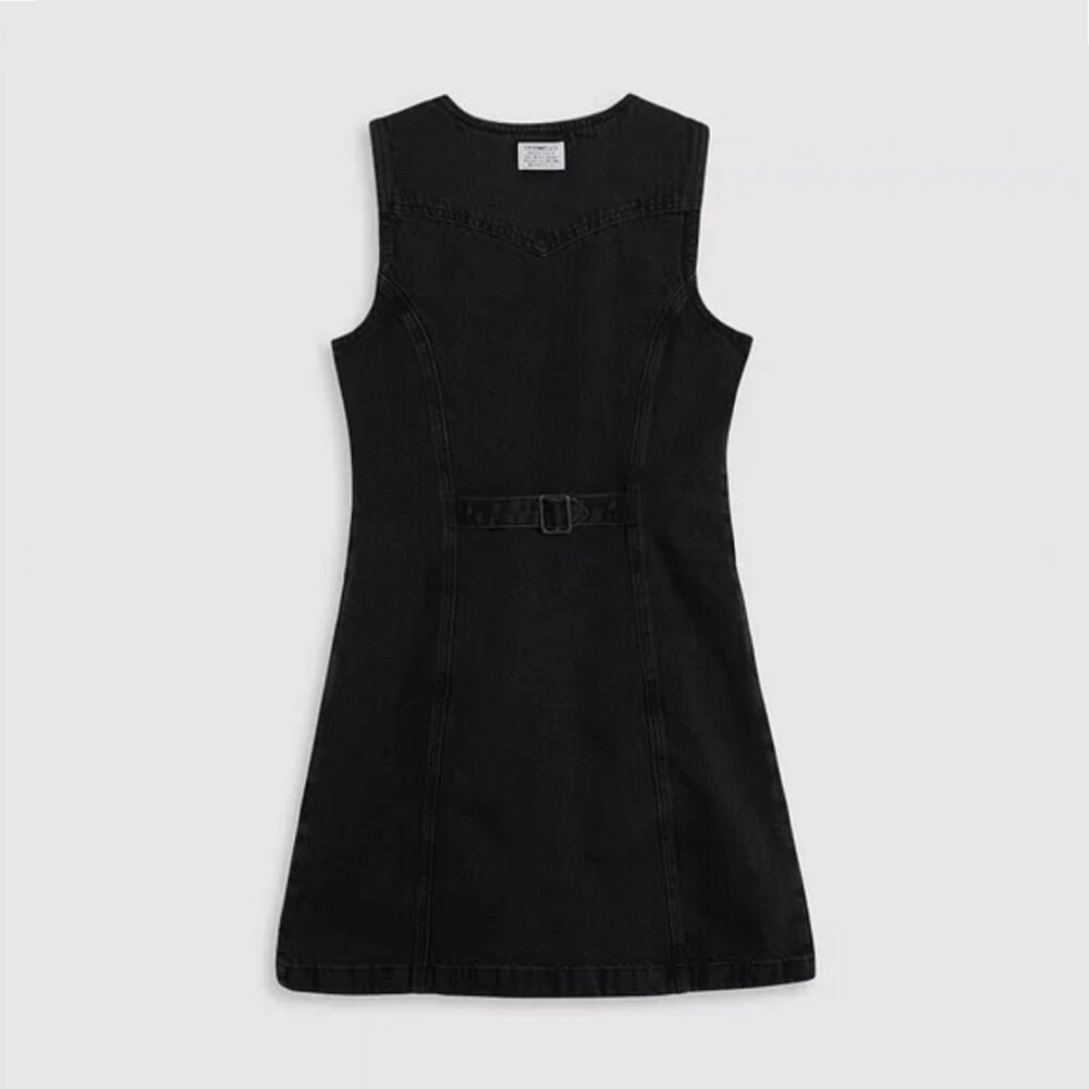 new with tags BLACK Denim Levi's Women's Vianna Vest Dress in Size MEDIUM - Picture 6 of 7